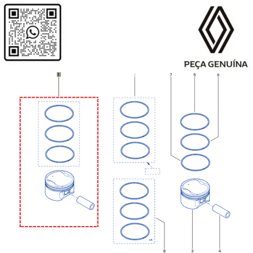 RN 15093R 120A15093R PISTAO CANEL STD MOT H4M 1.6 16V UNID. LOG IISAN IIDUSCAPORO - 4
